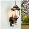 Licht-Erlebnisse Applique per esterni Lyon a forma di lanterna antico con sensore di movimento e crepuscolare ideale per il giardino E27