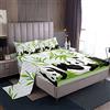 Loussiesd Set di biancheria da letto con panda per bambini, ragazzi, ragazze, adolescenti, cartone animato, lenzuola gigante panda, foglie verdi, set di biancheria da letto 3 pezzi per letto singolo