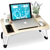 unycos - Vassoio per la Colazione e da Letto【60x40x26 cm】Tavolo Pieghevole con Leggio, Supporto Multifunzionale per Computer Portatile, Tablet, Lavorare, Leggere (Legna nessun Cassetto)