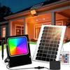 Aigostar - 100W Faro LED Esterno RGB con Telecomando, 8000mAh Batteria di Grande Capacità e Pannello Solare. Faretti Solari Esterno per Interni, Giardini, Cortili, Portici, Impermeabile IP66