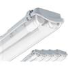 CLAR - Plafoniera Stagna LED 10W, 60cm, 2 Tubo, Senza Tubi Inclusi (Pack 5)