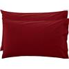 LARA MORADA - Coppia Federe Cuscino Letto, Con GUANCIALE, Tinta Unita, 100% Cotone, Made in Italy, 52X82cm + Pattina Bordeaux