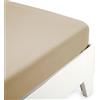 Morbidissimi Lenzuolo con Angoli No Stiro Jersey 100% Cotone K332 [Una piazza e mezza, Beige]