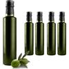 Firmadigaranzia srl 12 Bottiglie Per Olio E Liquore 250 ml - Marasca rotonde o quadre Vuote In Vetro Scuro Uvag con Dosatore Olio Salvagoccia e Tappo Ermetico GUALA - Made In Italy - Uso professionale e domestico