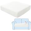 SHUOJIA Fodere per Cuscini per Divani, Protezioni per Cuscini per Sedili in Tessuto di Velluto Elasticizzato,Cuscino per Divano Fodera per mobili Coprisedile per Divano (White,Large-2-Seater)