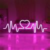 LONGROOM 16 * 52cm elettrocardiogramma Atmosfera Luce/LED Neon/Battito Cardiaco luci di modellazione/Adatto per la Decorazione proposta/Sorpresa/Regalo,Rosa