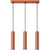SOLLUX lighting Lampada Da Soffitto Lampada Da Sospensione Di Acciaio 3 Paralumi 45 x 6 x 98 cm Ocra Rossa Lagos