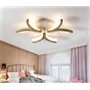 SAIVITT 30W Plafoniera LED Legno Soggiorno Camera da letto Tavolo Sala da pranzo Dimmerabile Design moderno Lampadario a soffitto con paralume rotondo in acrilico bianco Illuminazione art minimalista D60cm