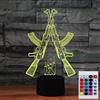 SUPERHONGJIHAO Luce notturna per bambini 3D Fucile Led Lampada con Telecomando 16 Cambiare Colore Regalo di Compleanno di Natale per il Bambino
