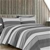 Dorian Home - Set Copripiumino Matrimoniale 250x210 con Sacco in 100% Puro Cotone + 2 Federe Cuscino Letto 50x80 con Patella di 18 cm (Garda Grafite, Matrimoniale Queen - 240x220 cm)