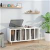 Festnight Porta Dischi Vinile, Libreria per Soggiorno, Mobile da Ingresso, in Legno Multistrato Bianco 100x38x48 cm