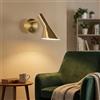 B·LED BARCELONA LED BARCELONA LED Applique da Parete Interno Design Melisa in Alluminio Oro, Lampada da Muro Vintage Paralume Orientabile, Attacco E27 Ideale Testiera Letto, Camera da Letto Soggiorno