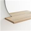 ARHome Specchio Tondo con Mensola, 60 x 60 x 22 cm, Rovere Azteco, Specchiera con mensola, Made in Italy
