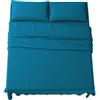 MAXIME MAISON - Completo Lenzuola Matrimoniali 4 Pezzi Set Lenzuola Matrimoniale in Microfibra Made in Italy, Completo Letto 1 Lenzuolo con Angoli, 1 Lenzuolo Sopra, 2 Federe (Oceano)