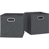 Vicco Scatola pieghevole, Antracite, 30 x 30 cm | Set di 2, adatto ai sistemi di scaffalature con foro integrato per maniglia