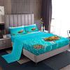 Loussiesd Set di lenzuola per ragazzi e ragazze motivo tartaruga 3D set di biancheria da letto Hawaii Sea Beach con angoli 4 pezzi include 1 lenzuolo e 1 lenzuolo con 2 federe per letto matrimoniale