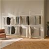 pamo Barra Appendiabiti da Parete in stile industriale - 392x222x32 cm - guardaroba aperto o porta abiti bianco con tubi d'acqua per casa e per camera da letto