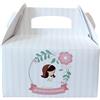 chance srl 12 x Box scatoline Bellissime scatole porta dolci, gadget, confetti, caramelle cotillon o dolcetti regalini fine festa per bambini fai da te (prima comunione floral rosa)