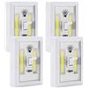 JINSHIN Interruttore a LED per batteria, interruttore a LED, luce notturna, interruttore a batteria, interruttore luci a batteria, luci per armadio, luce bastone (4 pezzi)