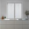 Home Tresor - Coppia Tende a Vetro, Tende per Interni, Finestre Cucina, Cameretta, Soggiorno Mod. MADRID Semitrasparente Base Bianca, Corte e Lunghe - 60x150 cm, Grigio