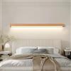YUPIN Semplice Quadrato Legno Massello Lampada A Muro Testa del Letto in Legno Interno Lampada da Parete LED 3 Colori Regolabile Moderno Campagna Lampada A Specchio A Parete(120cm)