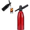 Generic Sifone per Soda da 1 l, in Alluminio, Manuale per bibite Fatte in casa, Mojito, Gin Fizz Cocktail e Spritzer di Vino, Rosso