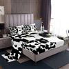 Loussiesd Set di lenzuola con stampa di mucca nera bianca per bambini, ragazze, ragazzi, bambini, fattoria, animali, set di biancheria da letto carino bovino toro con angoli e lenzuolo con angoli per letto kin
