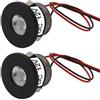 Garosa 2 pezzi LED mini faretti da incasso a luce stretta 15°, 1W 80lm, 12V DC, piccoli fari LED per armadi, plafoniere, vetrine di gioielli, illuminazione interna