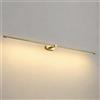 HSLJ1 Lampada da toeletta per bagno moderna, elegante lampada da toeletta a tubo lungo da 26 sopra lo specchio, lampada da parete per camera da letto a LED in acrilico, luce calda/luce bianca (oro/ne