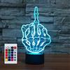 SUPERHONGJIHAO Luce notturna per i bambini 3D dito medio Led lampada con telecomando 16 colore che cambia regalo di compleanno di Natale per il bambino