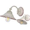 VANNI LAMPADARI - Applique da Parete Interno Agnese - Lampada da Parete con Braccio Orientabile in Ceramica Decorata a Mano - Applique Camera da Letto - Bagno - Cucina - Soggiorno, Rosa