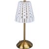 Aoresac Lampada da Tavolo a LED in Cristallo Senza Fili, Dimmerabile Continuo, Controllo Tattile a 3 Colori, Lampada da Comodino Ricaricabile Tramite USB, per Comodino di Casa, con Base