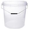 BenBow Secchio con coperchio 30l trasparente 10x 30 litri - sicuro per gli alimenti, stabile, ermetico, a prova di perdite, inodore - contenitore di stoccaggio in plastica, con maniglie - vuoto