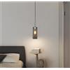 SSNCcNC THisga Camera da letto Comodino Luce a sospensione Nordico in vetro Lampada da tavolo Moderna Minimalismo Lampada a sospensione Lampada da soffitto per soggiorno cucina E27 7,5 * 35cm