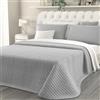 Clara Home Milano CLARA HOME Trapuntino Una Piazza e Mezza Colore Grigio, Copriletto in Velluto Cinigliato Manopesca, Trapunta Leggera Mezza Stagione, Copriletto Trapuntato, Made in Italy
