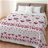 HomeLife Copriletto Matrimoniale Estivo Cotone Made In Italy [260x280] | Coperta Cotone Leggera per Letto Matrimoniale | Copri Letto due Piazze con Fantasia Cuori e Mongolfiere | Glicine