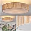 hofstein Lampada da soffitto HOFSTEIN Foggia, lampada in metallo/stoppa di giunco/tessuto/plastica nichel opaco/naturale/beige/bianco, boho rotonda (Ø 60 cm), E27, sala pranzo, soggiorno, camera letto, cucina