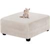 Yekuhe Velluto Copri Pouf Quadrato Elasticizzato Copri Poggiapiedi Quadrato Pieghevole Copertura Dell'Ottomano con Fondo Elastico Sofa Protettore per Soggiorno (Color : A4, Size : 75x75cm/30x30in)