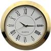 SPORTARC Inserto rotondo per orologio al quarzo da 55 mm, movimento mini orologio, retro in acciaio inossidabile, numeri romani/arabi (oro romano)