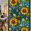 WAZUBC 2 Pezzi Pellicola per Finestre in Vetro Colorato, 45 x 100cm Pellicola Adesiva Statica in PVC Opaca per Privacy su Vetri delle Finestre, Soggiorno, Decorazione Casa Feste (Stile X)