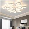 Caufloce LED Lampadario Grande Dimmerabile 3000K-6000K Fiore APP Plafoniera Telecomando Moderna Soggiorno Lampada Da Soffitto Smart 54W Illuminazione Per Interni Camera Da Letto, Cucina-80cm