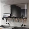 SIRHONA Specchio da Bagno 120x60cm con Ripiano di Stoccaggio, Specchio Anti-appannamento con Illuminazione, Dimmerabile e 3 Colori Regolabili, Scatola per Trucco, Piccolo Supporto, Memoria, CRI>90