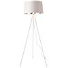 lux.pro Lampada da Terra a Treppiede Alta 150 cm in Metallo con Paralume Conico in Tessuto Ø 45 cm Piantana Tripode Illuminazione per Soggiorno Salotto Studio - Bianco