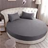KXCAQ 3 pezzi set lenzuola rotonde in cotone tinta unita set lenzuola rotonde set biancheria da letto coprimaterasso 200 cm 220 cm diametro 2.2 m grigio