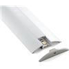 Pianeta Led 4 METRI PROFILO IN ALLUMINIO LP1040 IN 2 BARRE DA 2 MT PER STRISCE A LED CON COVER OPACA TAPPI E GANCI DI MONTAGGIO INCLUSI