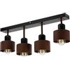 alfalux Lampada A Sospensione 4 Luci Lampada Da Soffitto LED Lampadario In Legno E Metallo Compatibile Con E27 Per Soggiorno Camera Da Letto Cucina BR60x7SC