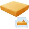 SHUOJIA Fodere per Cuscini per Divani, Protezioni per Cuscini per Sedili in Tessuto di Velluto Elasticizzato,Cuscino per Divano Fodera per mobili Coprisedile per Divano (Orange,Large-1-Seater)