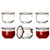 Weck Vasetto Tulipano 580 ml con Coperchio da 100 mm, Completi di Guarnizione e Clips, Scatola da 6 Pezzi, Vetro, Trasparente