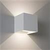 Universo Led - Applique in Gesso da Parete Cubo Attacco Lampadina G9 Misure: 11,5 x 11,5 x 11,5