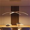 Yuelux Lampada a Sospensione LED Lineare in Legno Naturale, Altezza Regolabile e Dimmerabile per Isola, Sala da Pranzo e Biliardo | Design Scandinavo (3000K-6000K) (120cm)